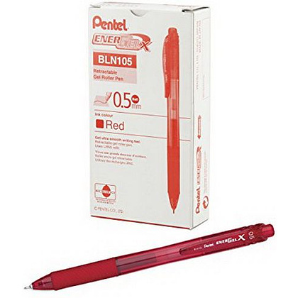 Ручка-роллер "EnerGel-X", 0.5 мм, красный, стерж. красный - 2