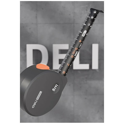 Рулетка Deli HS HT8519C, 5 м х 19 мм, Soft Touch, оранжевый - 3