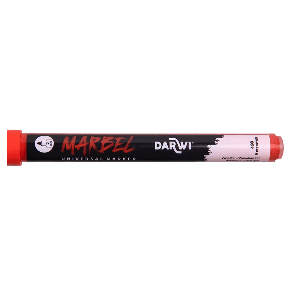 Маркер акриловый "Darwi.Marbel" 490, ярко-красный - 3