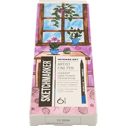 Ручка капиллярная "Sketchmarker Artist fine pen Intense", 6 шт. - 12