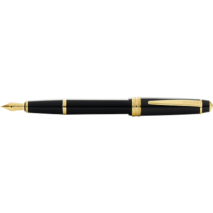 Ручка перьевая F "Bailey Light Polished Black Resin and Gold Tone", черный, золотой - 2