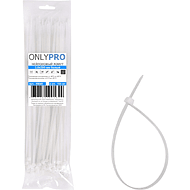 Хомут нейлоновый OnlyPro, 3.6х300 мм, белый, 100 шт