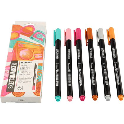 Ручка капиллярная "Sketchmarker Artist fine pen Mid", 6 шт - 13