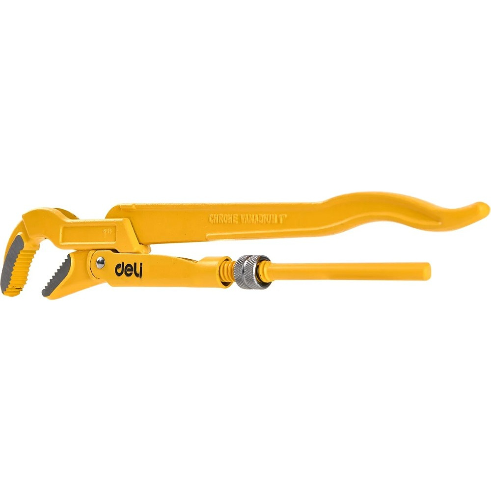 Ключ трубный Deli YS EDL105255 1.5", тип S, расрытие губок 55 мм, желтый - 3