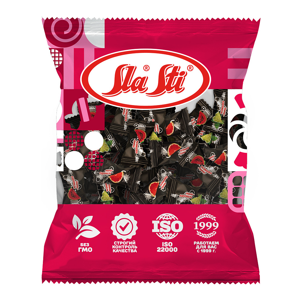 Карамель леденцовая "Sla Sti. Микс", 200 г, со вкусом мохито, арбуз, грейпфрут