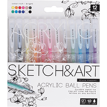 Набор ручек акриловых "Sketch&Art", 1 мм, 12 шт, ассорти