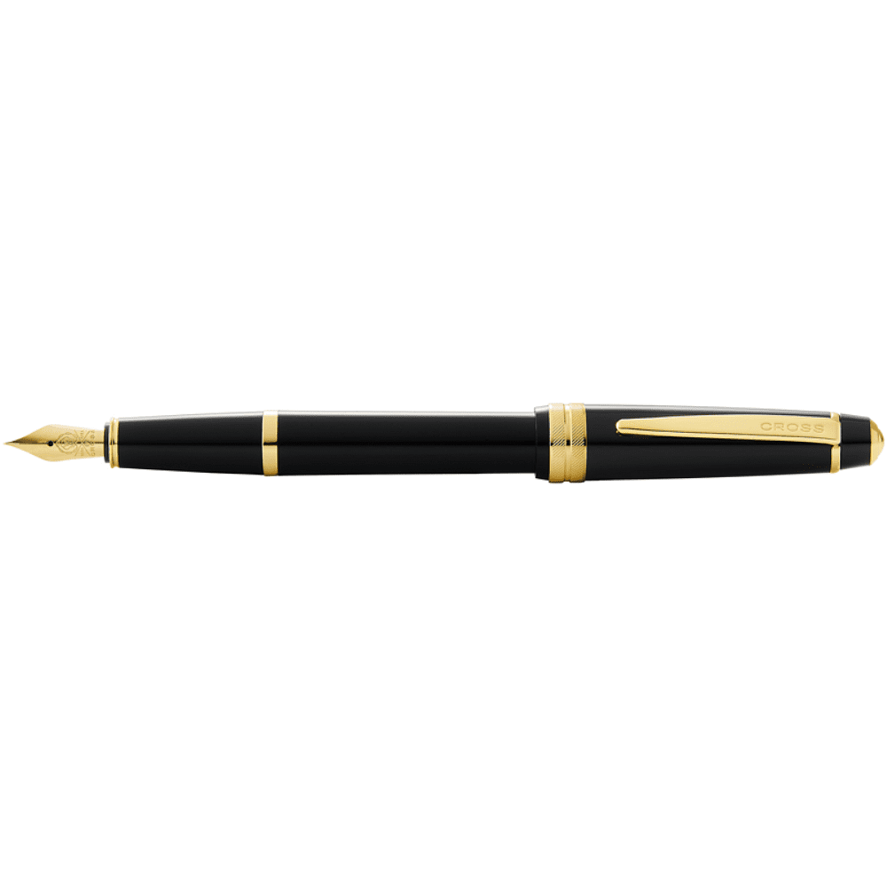 Ручка перьевая F "Bailey Light Polished Black Resin and Gold Tone", черный, золотой - 2