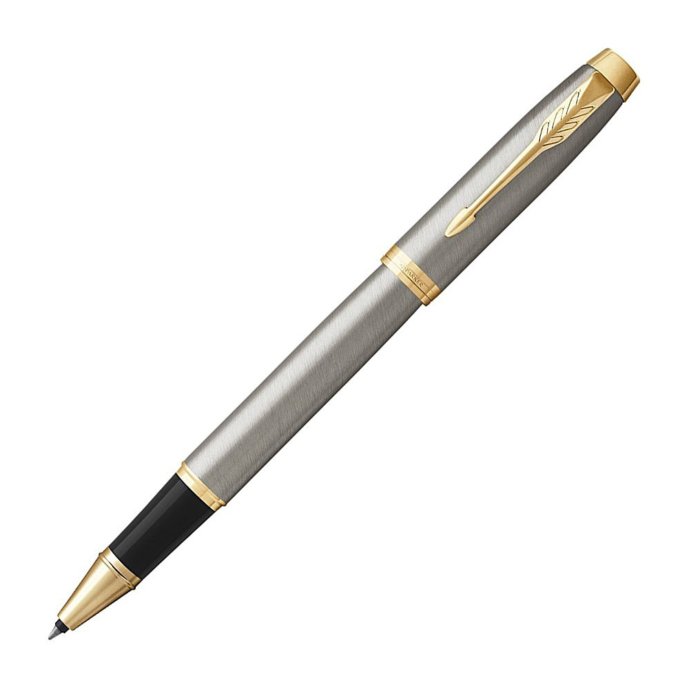 Ручка роллер "IM Brushed Metal GT", 0.5 мм, золотистый, стерж. черный