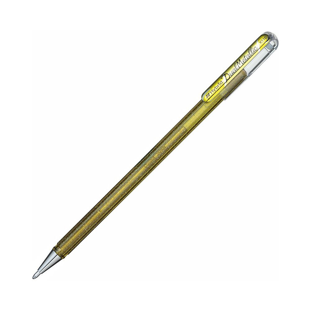 Ручка гелевая "Dual Metallic", 1.0 мм, голубой, стерж. голубой - 6