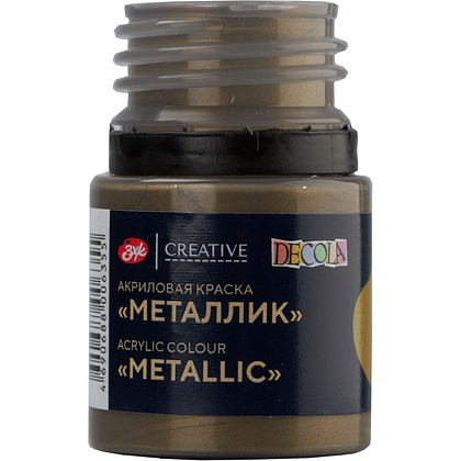 Краска акриловая металлик "Декола", 981 античное золото, 20 мл., банка - 3