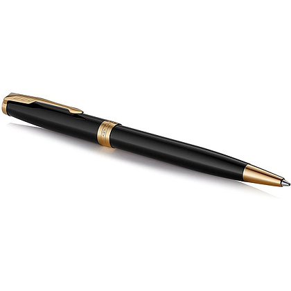 Ручка шариковая автоматическая Parker "Sonnet Lacquer Deep Black GT", 0.7 мм, черный, золотистый, стерж. черный - 2