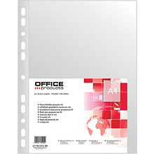 Файл (папка-карман) "Office products", A4, 100 шт, 45 мкм, прозрачный
