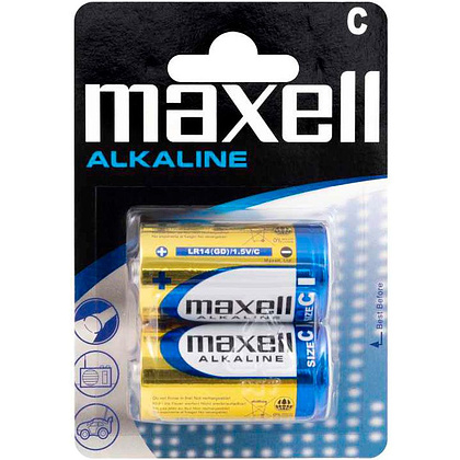 Батарейки алкалиновые Maxell "LR14", 2 шт
