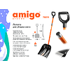 Лопата снеговая Amigo, 410x410, морозостойкий полипропилен, ребра жесткости, стальной черенок, D-образная рукоятка, черная - 7