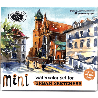 Краски акварельные "Aquarius. Mini Urban Sketcher set", 8 цветов, полукюветы, коробка, абрикос - 2