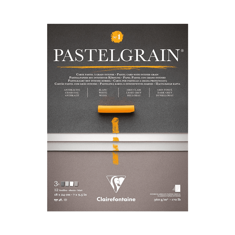 Блок бумаги для пастели "PastelGrain" 4 оттенка, 18х24см, 360 г, 12 листов, №1