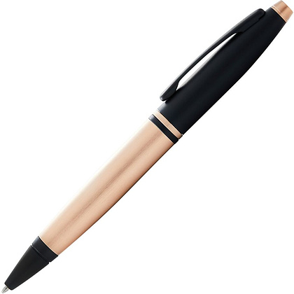 Ручка шариковая автоматическая "Cross Calais Brushed Rose Gold Plate&Black Lacquer", 0.7 мм, розовое золото, черный, стерж. черный - 2
