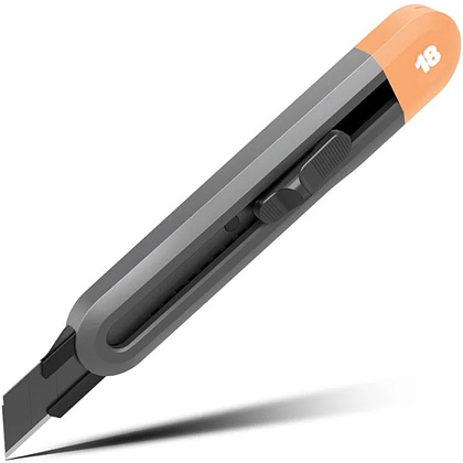 Нож строительный Deli HS HT4018C, 18мм, Soft Touch, оранжевый