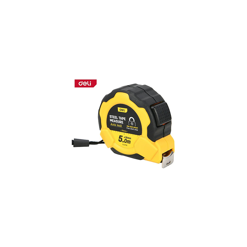 Рулетка Deli YS EDL3796, 5 м х 19 мм, желтый, черный - 3