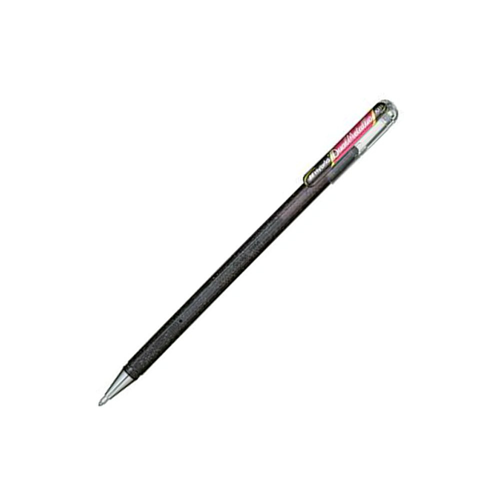Ручка гелевая "Dual Metallic", 1.0 мм, черный, стерж. черный