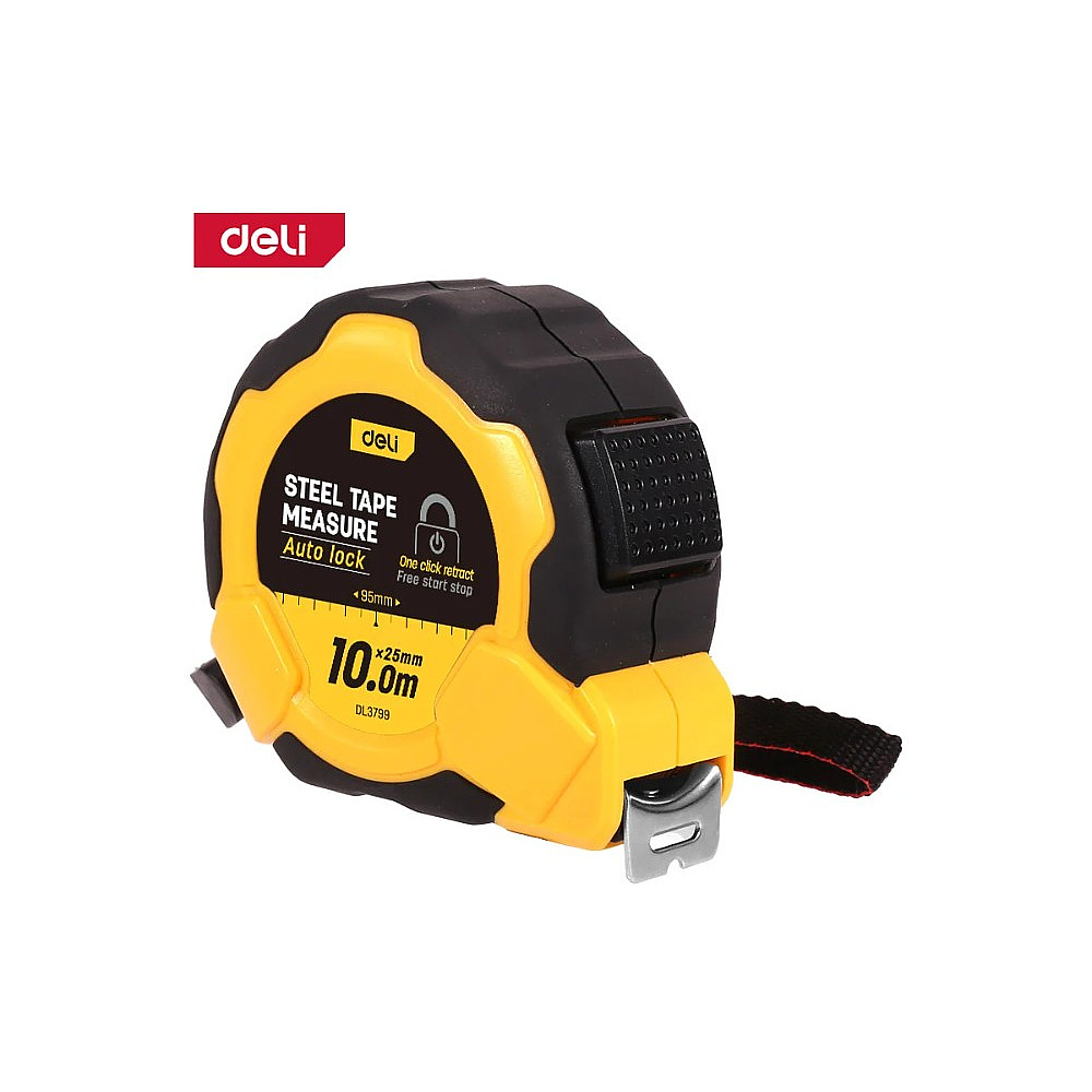 Рулетка Deli YS EDL3799, 10 м х 25 мм, желтый, черный - 3
