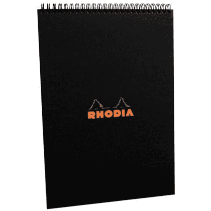 Блокнот "Rhodia" на пружине, A4, 80 листов, клетка, черный