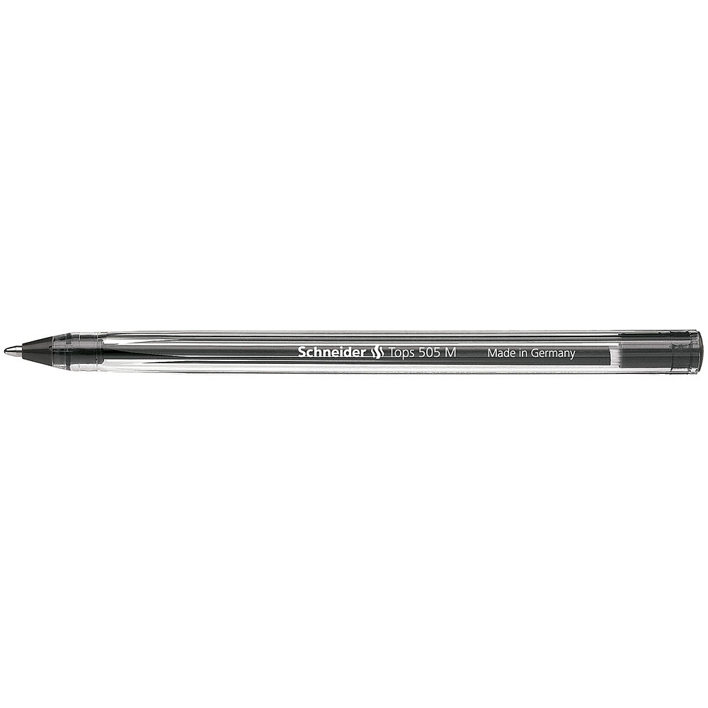Ручка шариковая "Schneider Tops M", 0.5 мм, прозрачный, стерж. черный - 4