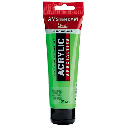 Краска акриловая "Amsterdam", 672 флуоресцентный зеленый, 120 мл, туба