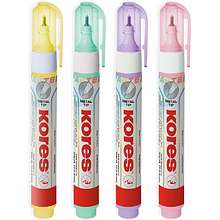 Корректор-ручка "Kores Metal Tip Pastel"