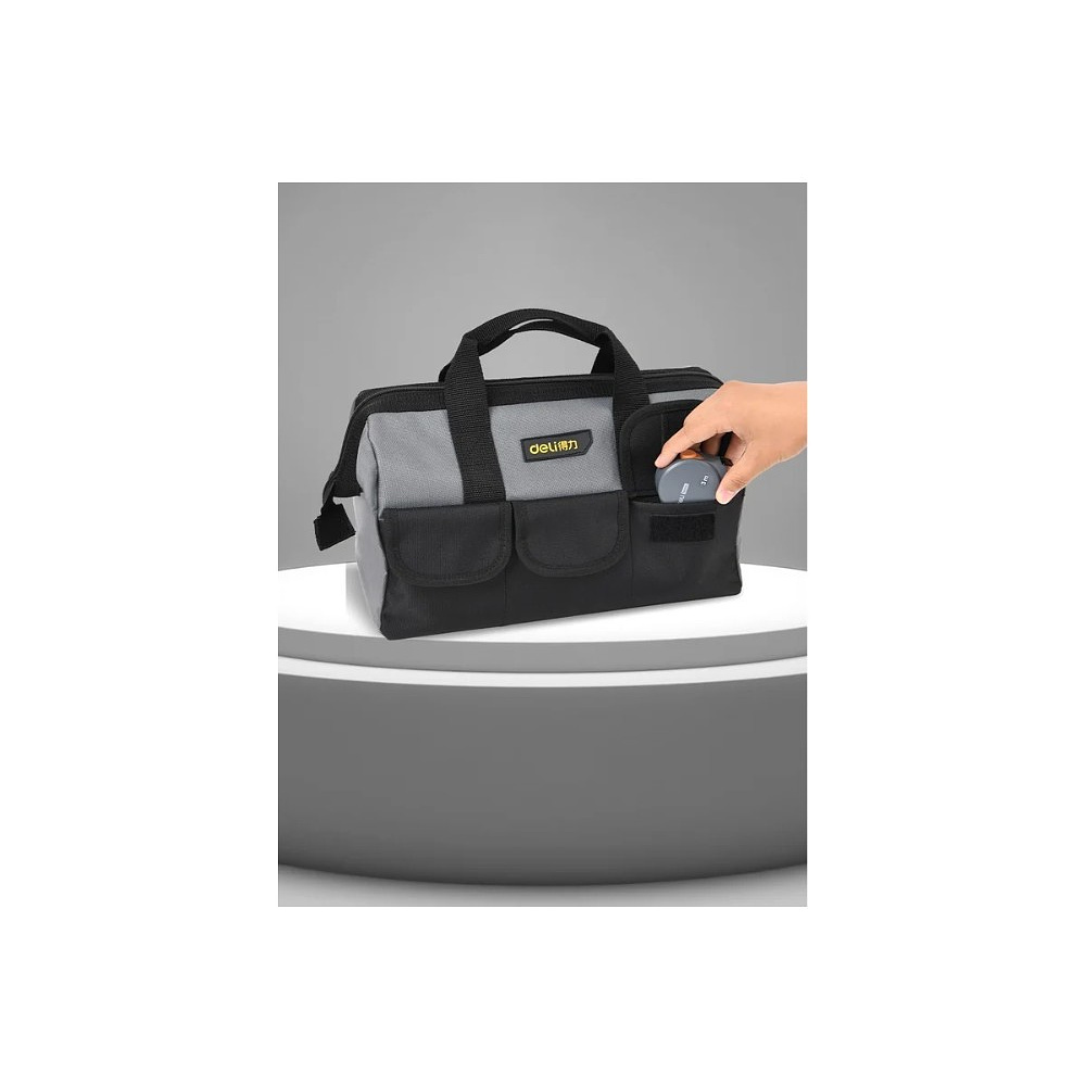 Сумка для инструментов Deli YS EDL430016, 360х180х250 мм, ткань Oxford, черный, желтый - 16