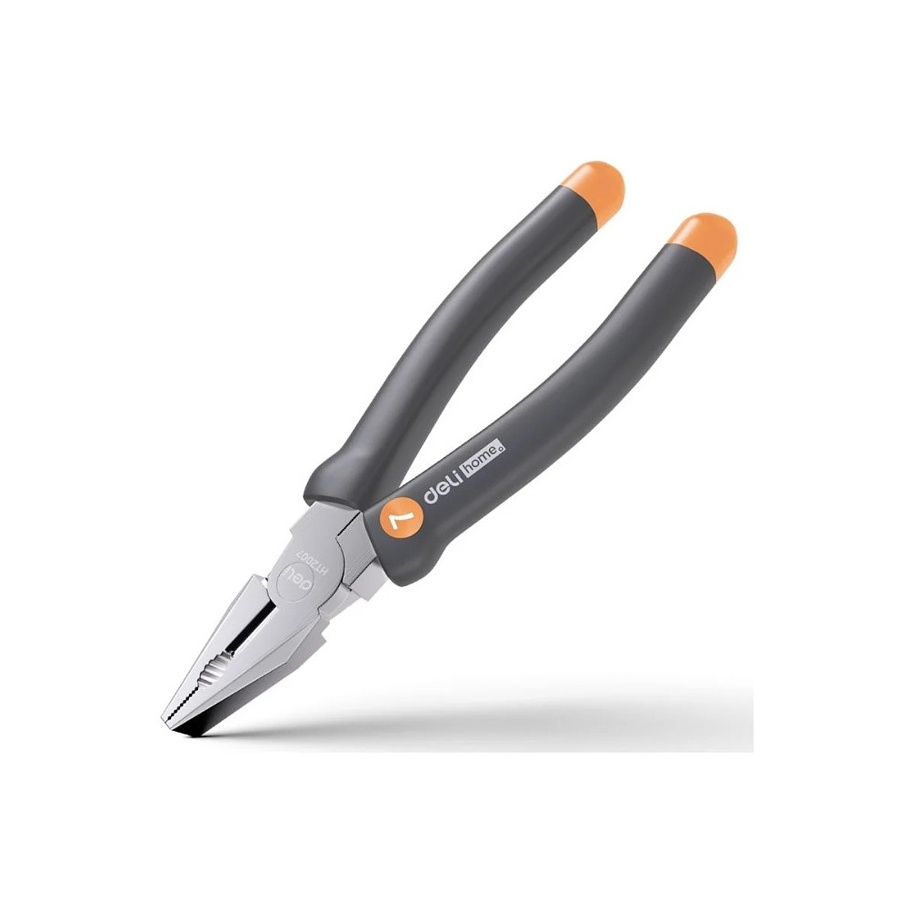 Длинногубцы Deli HS HT2007C, 180 мм, Soft Touch, оранжевый