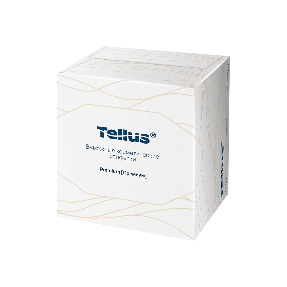 Салфетки косметические Tellus Премиум, 90шт/уп, в кубе - 3