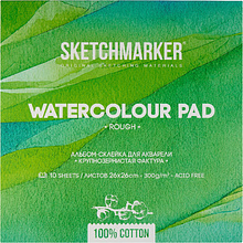 Блок бумаги для акварели "Sketchmarker", 26x26 см