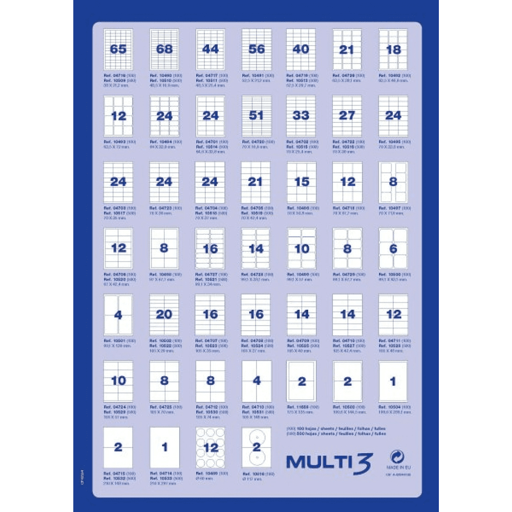 Самоклеящиеся этикетки универсальные MULTI 3, 105х148 мм, 100 листов, белый - 2