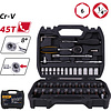 Набор головок торцевых Deli YS EDL1046 1/4", 4-14 мм, 46 шт, кейс, черный, серебристый - 2