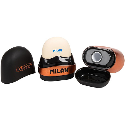 Ластик-точилка Milan "Capsule copp", 1 отверстие, без контейнера - 2