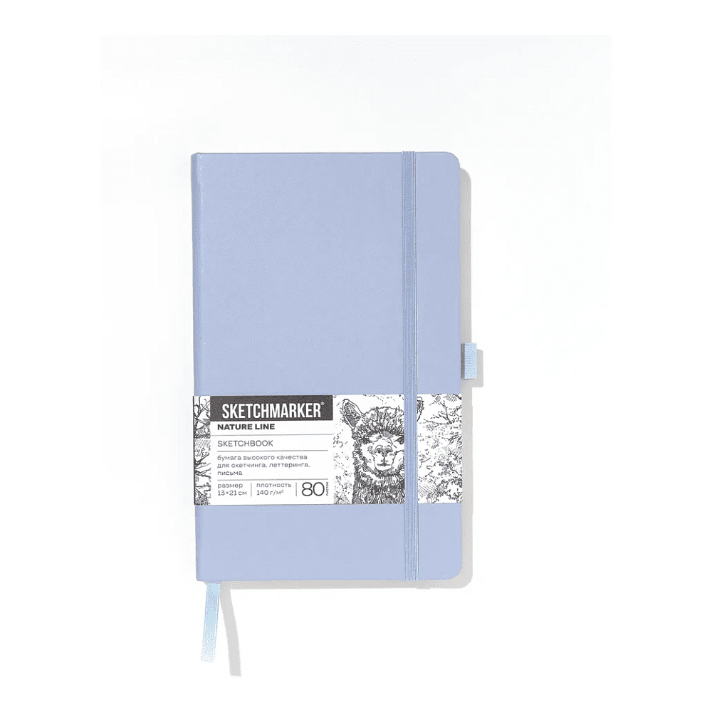 Скетчбук "Sketchmarker", 13х21 см, 140 г/м2, 80 листов, пыльный голубой