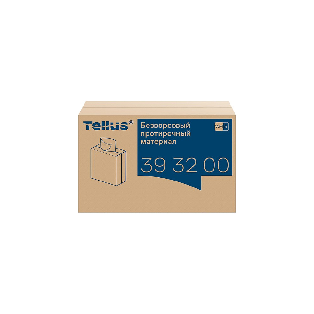 Протирочный материал нетканый Tellus, безворсовый, 1 слой, 100 листов, WM5 - 4