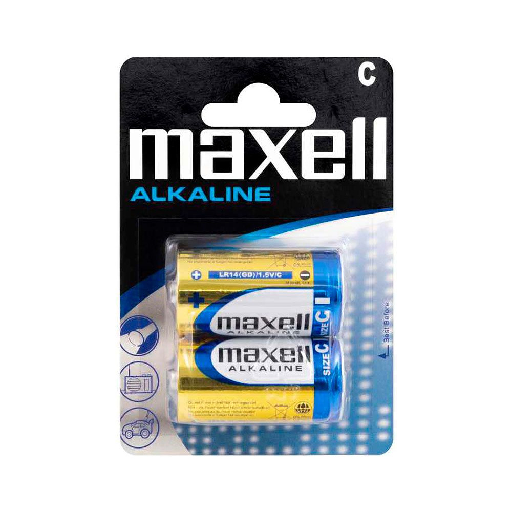 Батарейки алкалиновые Maxell "LR14", 2 шт