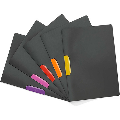 Папка с клипом "Duraswing Color", антрацит, розовый клип - 3