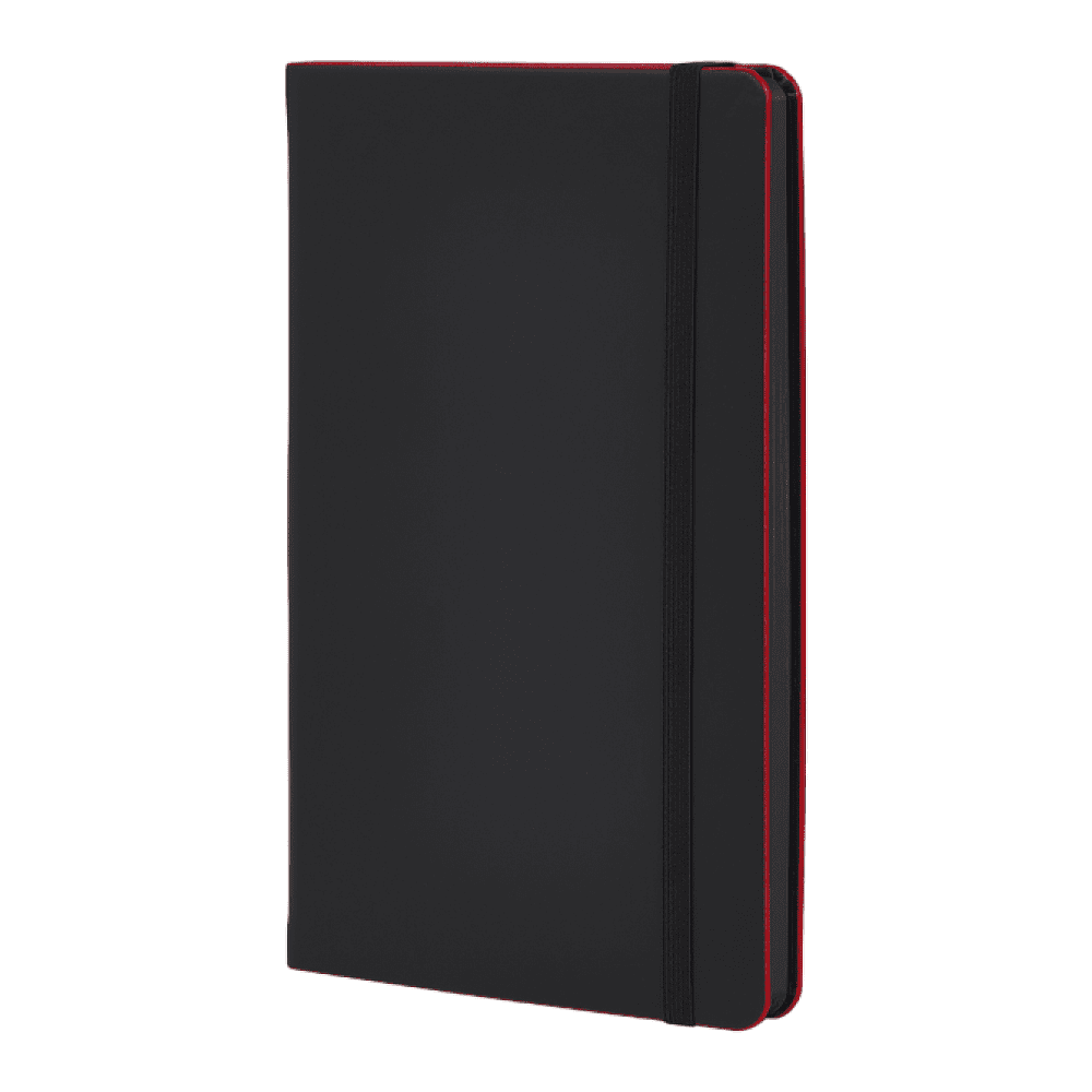 Блокнот "Black laser red", А5, 96 листов, черный, срез красный