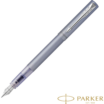 Ручка перьевая Parker "Vector XL Silver Blue", M, серебристый, патрон синий
