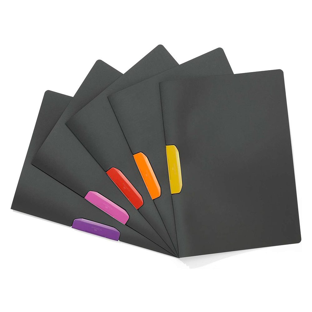 Папка с клипом "Duraswing Color", антрацит, желтый клип - 3