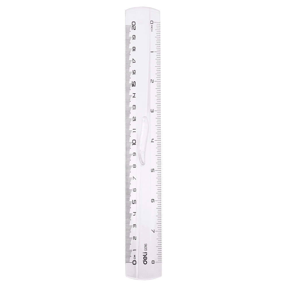 Линейка "Deli EG01612", 20 см, прозрачный