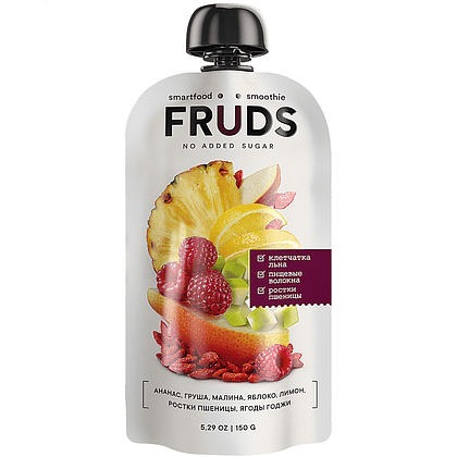 Пюре фруктовое"Smartfood smoothie fruds", вкус груша, яблоко и малина