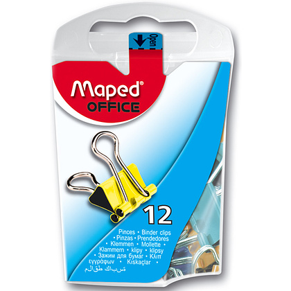 Зажим для бумаг Maped, 15 мм, 12 шт, ассорти - 3