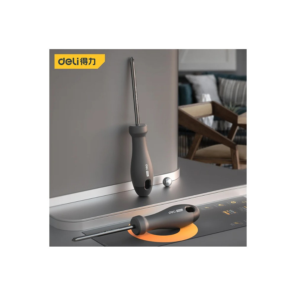 Отвертка Deli HS EHT1206, PH2х150 мм, Soft Touch, черный - 3