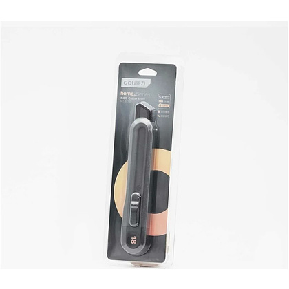 Нож строительный Deli HS EHT4018, 18 мм, Soft Touch, черный - 9