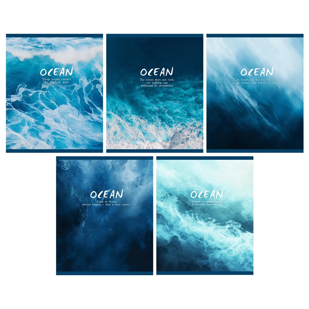 Тетрадь "Ocean", А5, 48 листов, клетка, синий