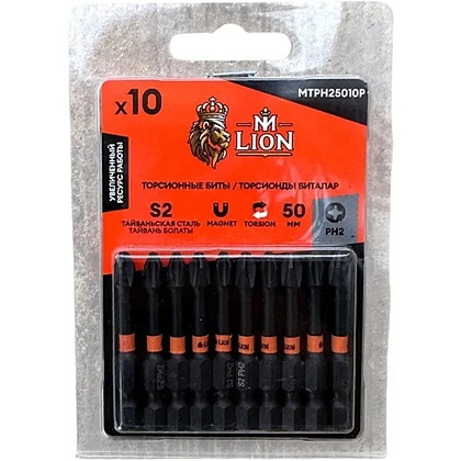 Бита торсионная M-Lion, MTPZ25010P, PZ 2х50мм, 10 шт/упак